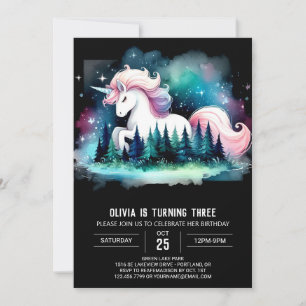 Jungle Elegant Horse Birthday Invitation