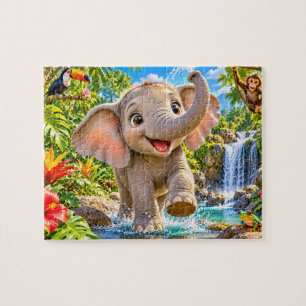 Jungle Elephant Adventure Jigsaw Puzzle