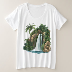 Jungle Falls: Nature in Motion Plus Size T-Shirt