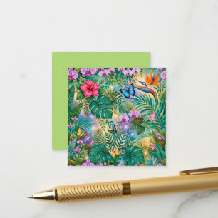 Jungle Fantasy Butterflies Flowers Cheerful Enclosure Card