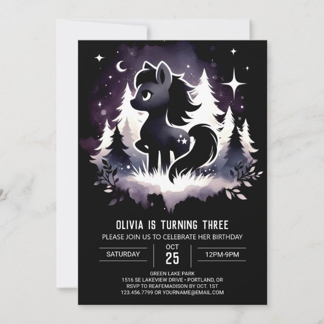 Jungle Fantasy Horse Birthday  Invitation (Front)