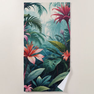 Jungle Floral Beach Towel