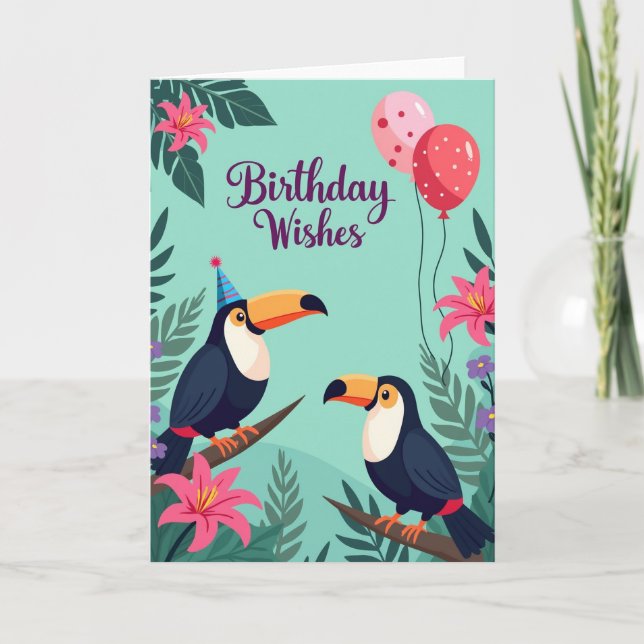 Jungle Floral Birthday Card (Front)