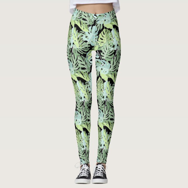 Jungle Floral Pattern 2 Leggings (Front)