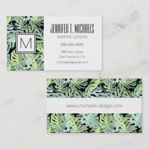 Jungle Floral Pattern   Add Your Name Business Card