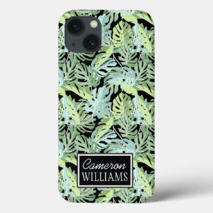 Jungle Floral Pattern   Add Your Name iPhone 13 Case