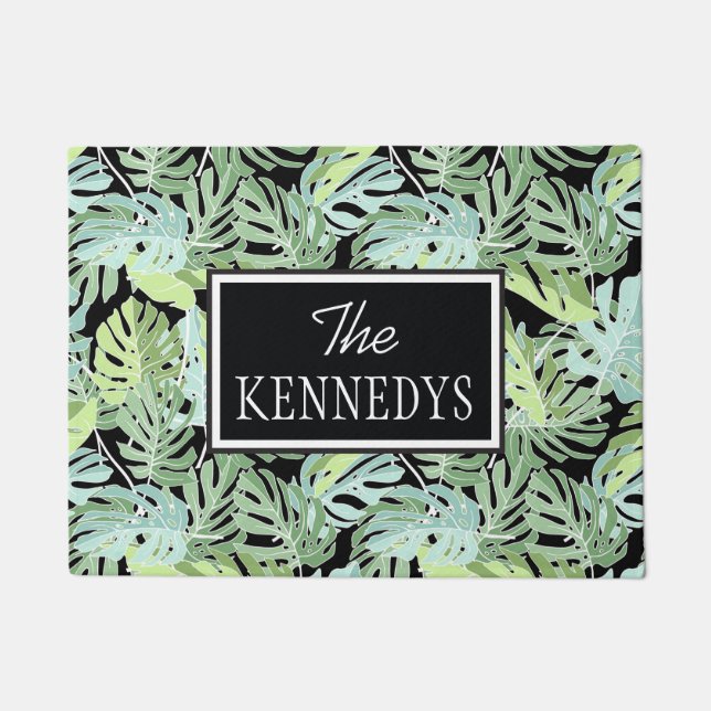Jungle Floral Pattern | Add Your Name Doormat (Front)