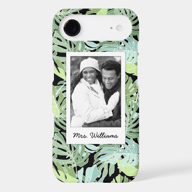 Jungle Floral Pattern | Add Your Photo & Name Case-Mate iPhone Case (Back)