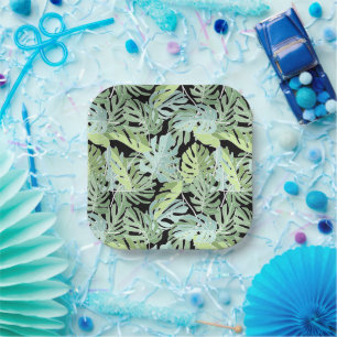 Jungle Floral Pattern Paper Plate