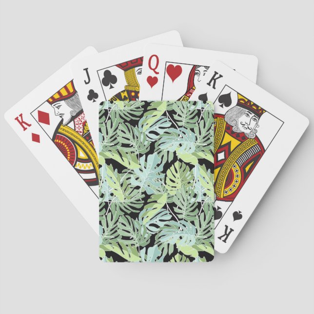 Jungle Floral Pattern Playing Cards (Back)