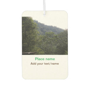 Jungle forest trees moutain travel add place name car air freshener