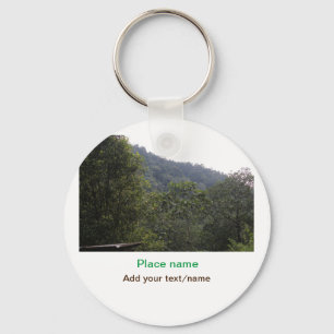 Jungle forest trees moutain travel add place name  key ring
