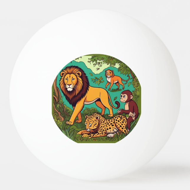 Jungle Friends Adventure Ping Pong Ball (Front)