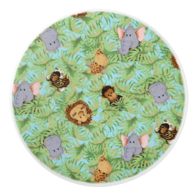 Jungle Friends Ceramic Knob (Front)