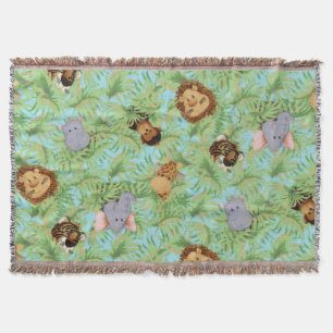Jungle Friends Throw Blanket