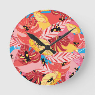 Jungle Frogs Round Clock