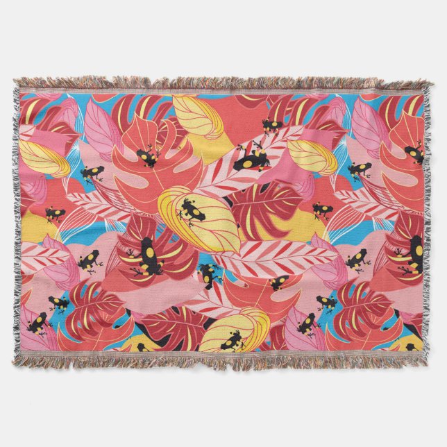 Jungle Frogs Throw Blanket (Front)