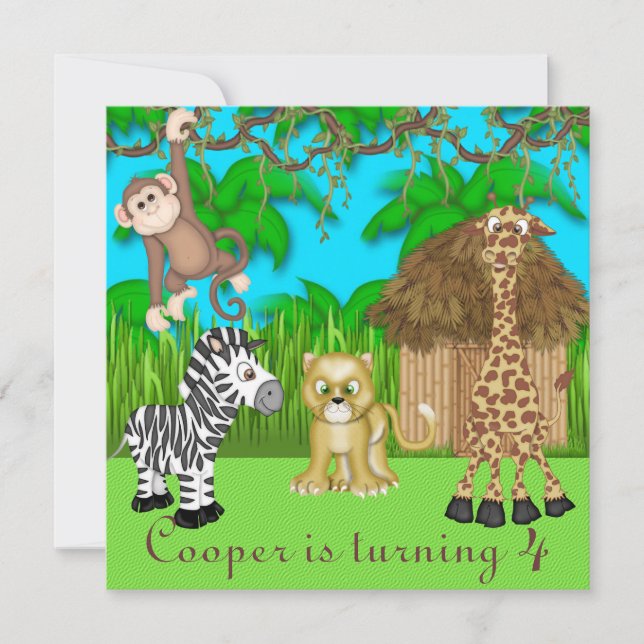 Jungle Fun Birthday Invitation (Front)