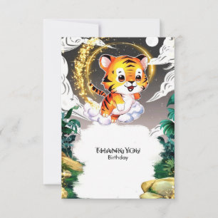 Jungle Fun Tiger Birthday Thank You Card