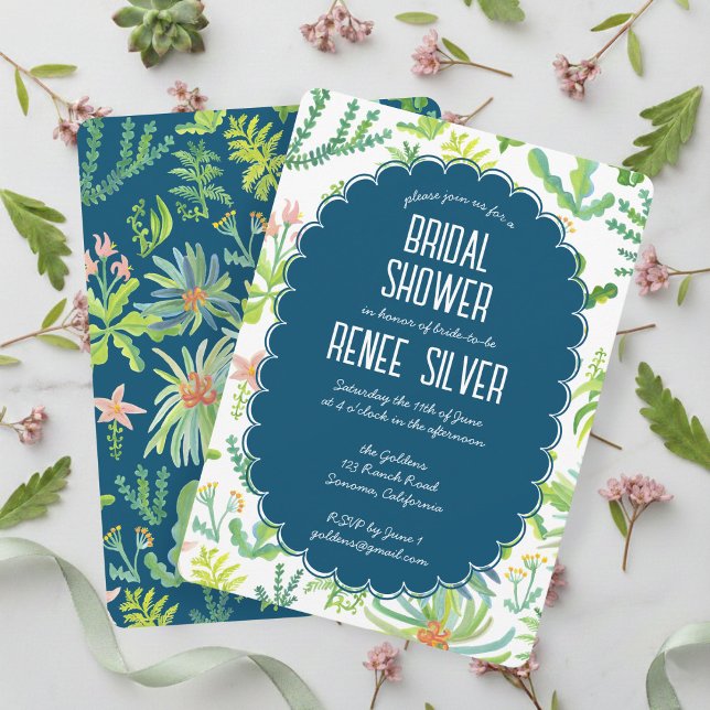 Jungle Garden Watercolor Custom BRIDAL SHOWER Invitation (Jungle Garden Watercolor Hand-painted Custom BRIDAL SHOWER Invitation
)
