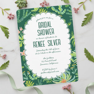 Jungle Garden Watercolor Custom BRIDAL SHOWER Invitation