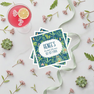 Jungle Garden Watercolor Custom BRIDAL SHOWER Napkin