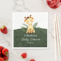 Jungle Giraffe Baby Shower Paper Napkins