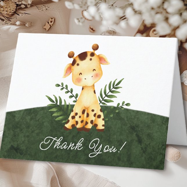 Jungle Giraffe Baby Shower Thank You (Creator Uploaded)