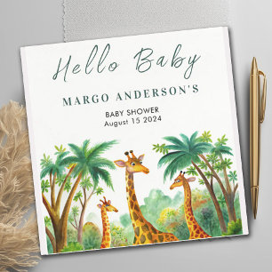 Jungle Giraffe Cute Elegant Hello Baby shower Napkin