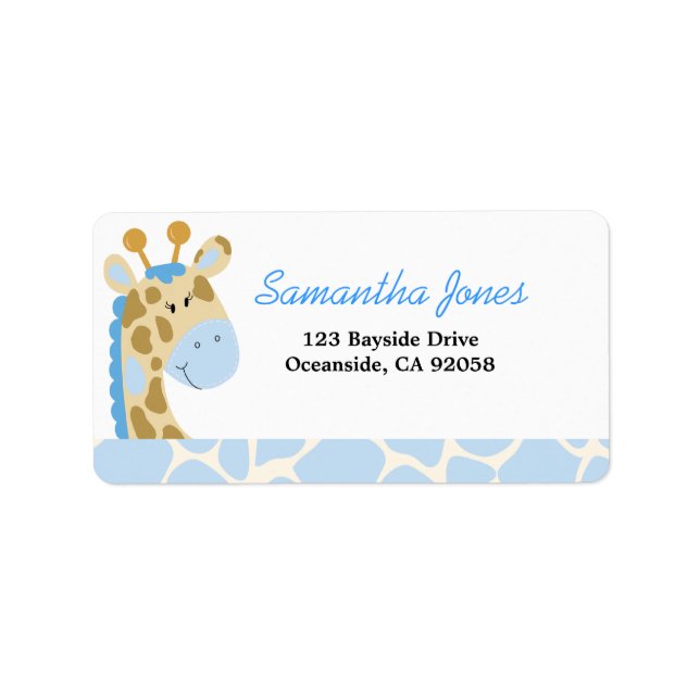 JUNGLE GIRAFFE PRINT (BLUE) MAILING LABEL (Front)