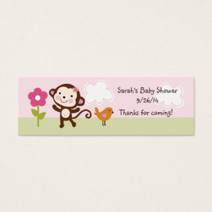 Jungle Girl/Jungle Jill Monkey Favor Tag/Card