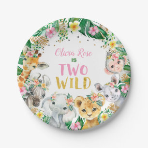 Jungle Girl Safari Animals Paper plates