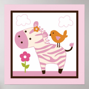 Jungle Girl/Zebra Poster/Print Wall Art