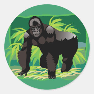 Jungle Gorilla Classic Round Sticker
