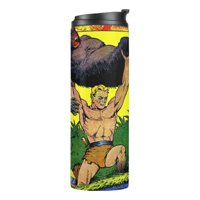 Jungle Gorilla's Lair Vintage Comics Thermal Tumbler (Rotated Left)