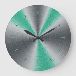Jungle Green Accents Monochromatic Large Clock