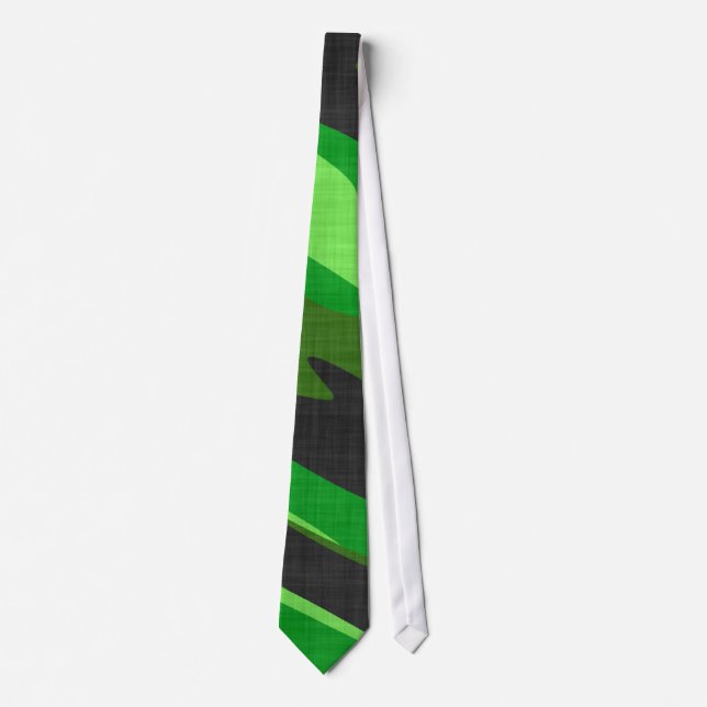 jungle green army camouflage textured tie (Front)