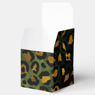 Jungle Green Yellow Cheetah Leopard Pattern Favour Box