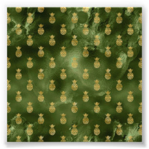 Jungle Green Yellow Pineapple Tropical Fruit Photo Print