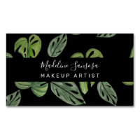 Jungle Greenery Watercolor Monstera Salon Makeup 