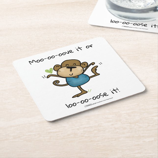 Jungle Gym Exercising Ostrich Square Paper Coaster (Angled)