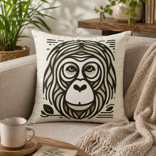 Jungle Harmony: Orangutan-Inspired Cushion