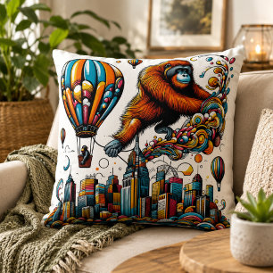 Jungle Harmony: Orangutan-Inspired Cushion