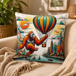 Jungle Harmony: Orangutan-Inspired Cushion