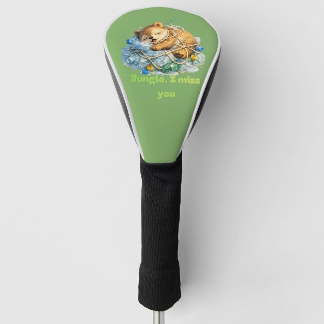 Jungle, I Miss You – Bear Golf Head Cover (Front)