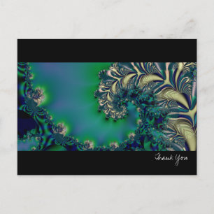 Jungle II · Fractal Art · Blue & Teal Postcard