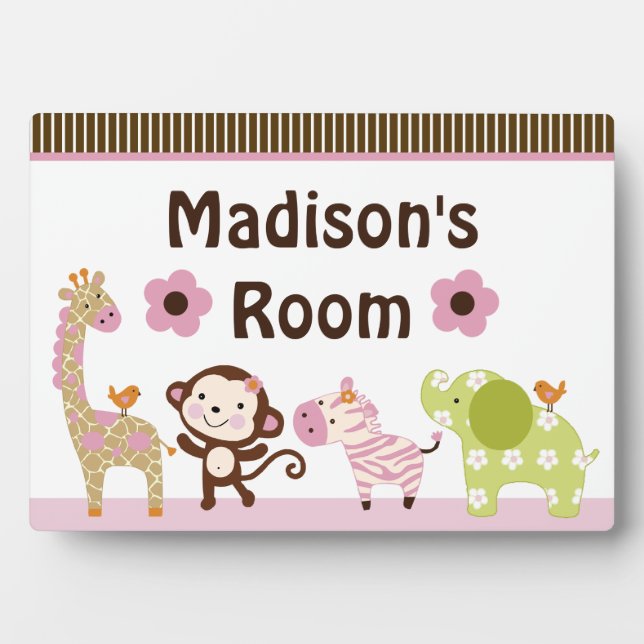 Jungle Jill Girl Animals Plaque (Front)