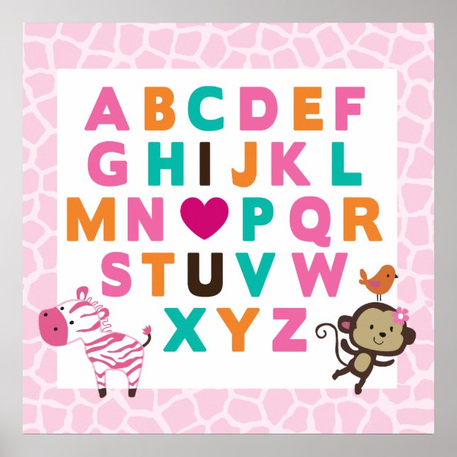 Jungle Jilly Alphabet Wall Print (Front)