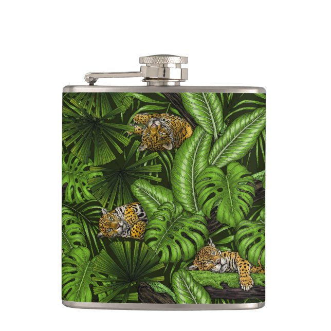 Jungle kitties hip flask (Front)