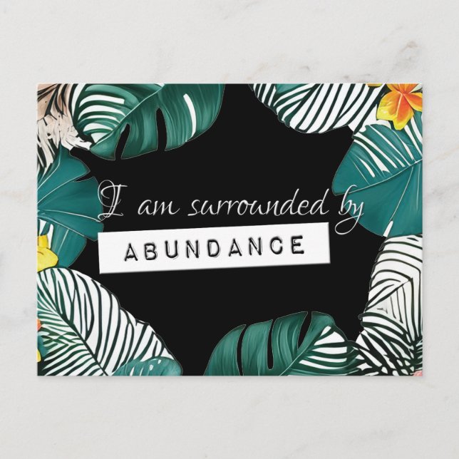 Jungle Law of Attraction Abundance Affirmation Postcard (Front)